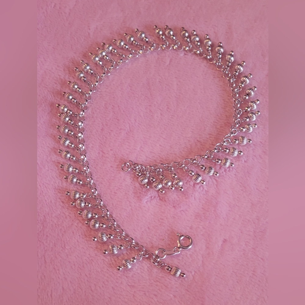 Anklet - 10" Italian Sterling Silver - Picture 4 of 13